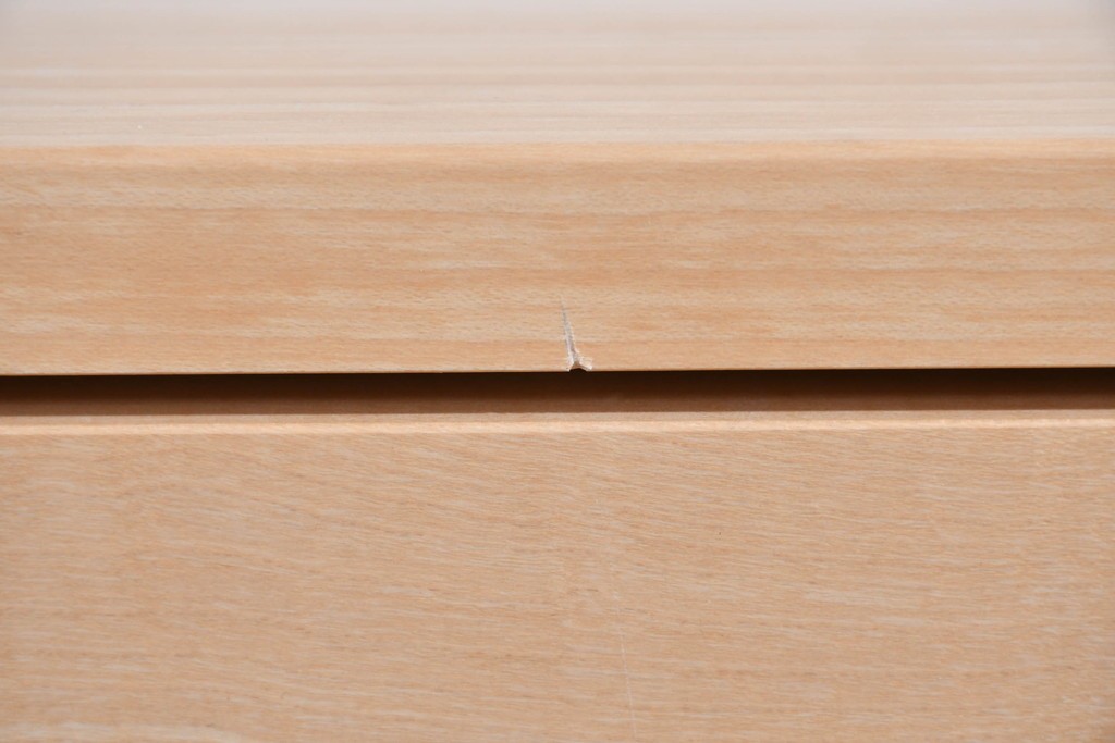 中古　美品　杉工場　木と風シリーズ　メープル材　直線的なデザインが美しいデスク・チェア・デスクワゴンの3点セット　定価約15万円　(R-085660)