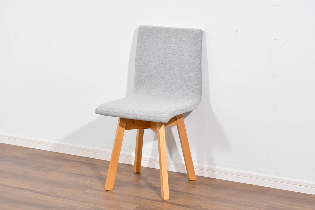 中古　美品　杉工場　木と風シリーズ　メープル材　直線的なデザインが美しいデスク・チェア・デスクワゴンの3点セット　定価約15万円　(R-085660)