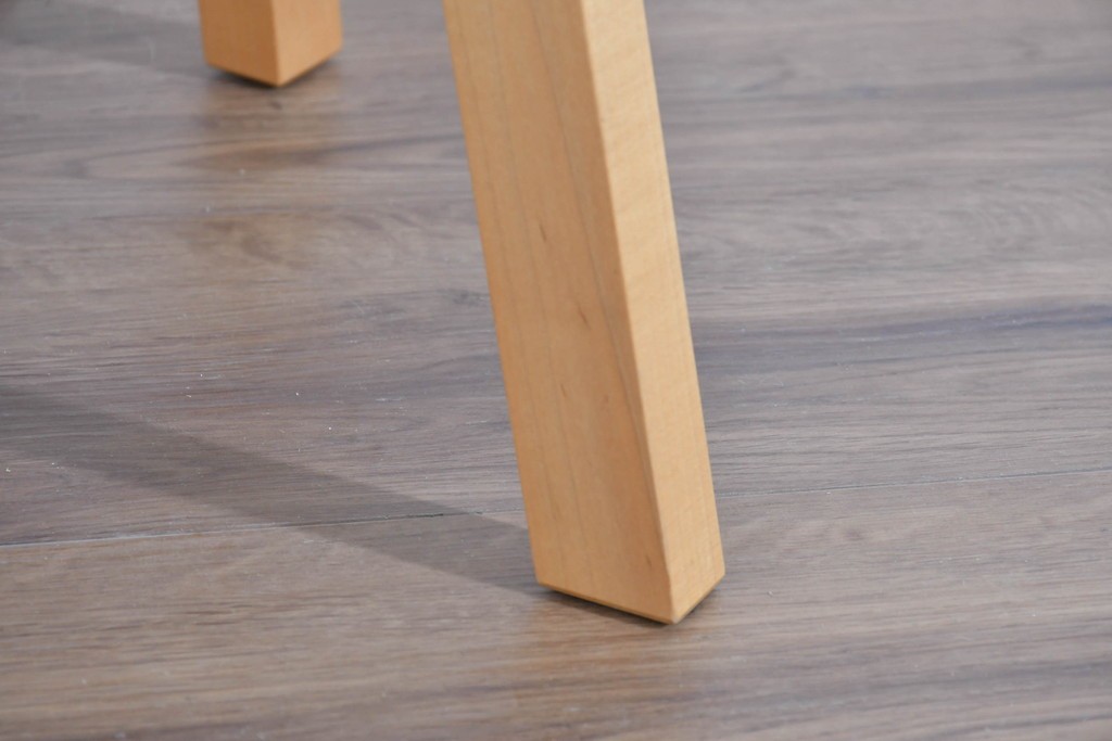 中古　美品　杉工場　木と風シリーズ　メープル材　直線的なデザインが美しいデスク・チェア・デスクワゴンの3点セット　定価約15万円　(R-085660)