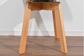 中古　美品　杉工場　木と風シリーズ　メープル材　直線的なデザインが美しいデスク・チェア・デスクワゴンの3点セット　定価約15万円　(R-085660)