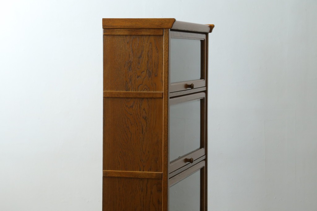 中古　美品　三越家具　COUNTRY HOUSE(カントリーハウス)　Brugge(ブルージュ)　フラップ扉の4段ブックケース　(R-085663)