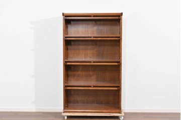 中古　美品　三越家具(現カントリーハウス)　Brugge(ブルージュ)　フラップ扉の4段ブックケース　(R-085663)