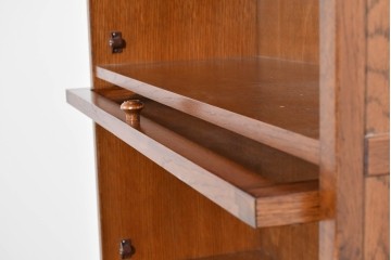 中古　美品　三越家具(現カントリーハウス)　Brugge(ブルージュ)　フラップ扉の4段ブックケース　(R-085663)