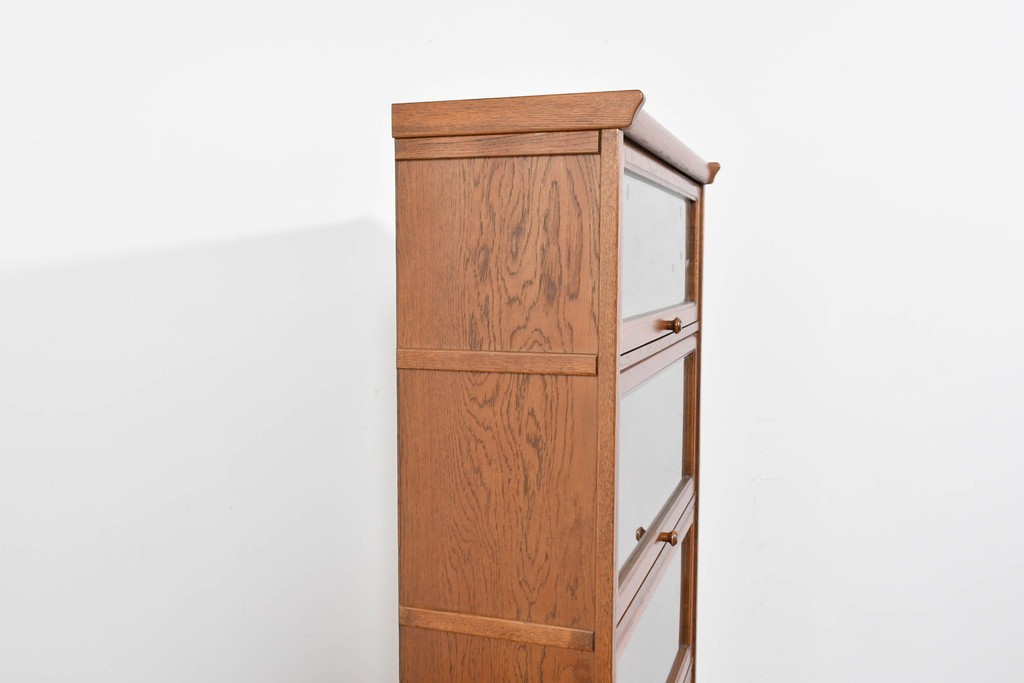 中古　美品　三越家具(現カントリーハウス)　Brugge(ブルージュ)　フラップ扉の4段ブックケース　(R-085663)