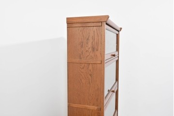 中古　美品　三越家具(現カントリーハウス)　Brugge(ブルージュ)　フラップ扉の4段ブックケース　(R-085663)