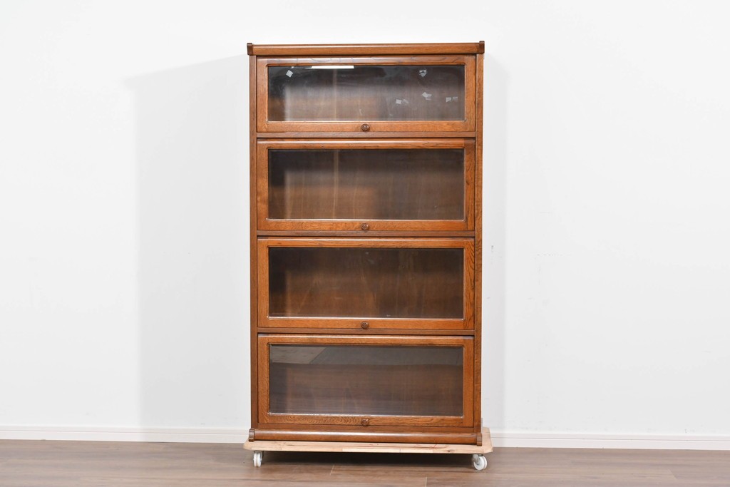 中古　美品　三越家具(現カントリーハウス)　Brugge(ブルージュ)　フラップ扉の4段ブックケース　(R-085663)