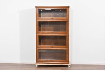 中古　美品　三越家具(現カントリーハウス)　Brugge(ブルージュ)　フラップ扉の4段ブックケース　(R-085663)