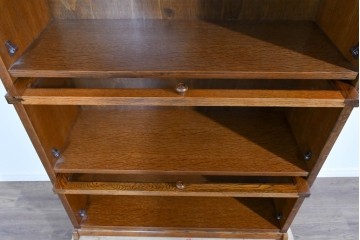 中古　美品　三越家具(現カントリーハウス)　Brugge(ブルージュ)　フラップ扉の4段ブックケース　(R-085663)