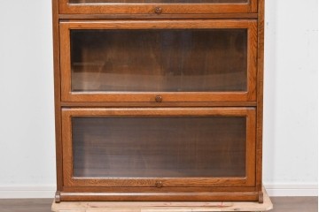 中古　美品　三越家具(現カントリーハウス)　Brugge(ブルージュ)　フラップ扉の4段ブックケース　(R-085663)