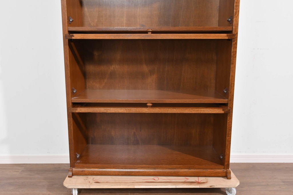 中古　美品　三越家具(現カントリーハウス)　Brugge(ブルージュ)　フラップ扉の4段ブックケース　(R-085663)