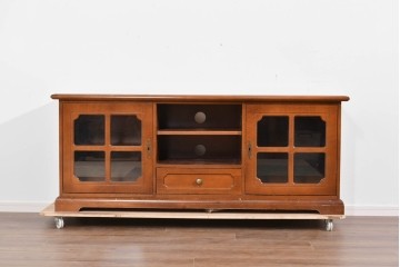 中古　希少!!　イタリア家具　Italia Bútor　ガラス扉の造形が美しいテレビボード　(R-085664)