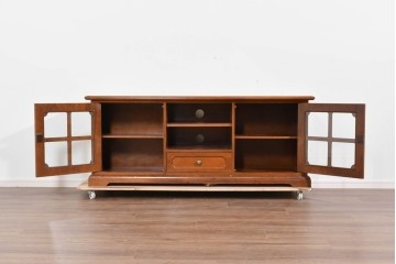 中古　希少!!　イタリア家具　Italia Bútor　ガラス扉の造形が美しいテレビボード　(R-085664)