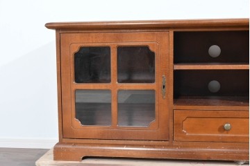 中古　希少!!　イタリア家具　Italia Bútor　ガラス扉の造形が美しいテレビボード　(R-085664)