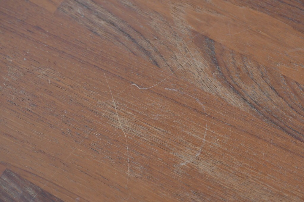 和製ヴィンテージ　青林製作所　チーク無垢材　木目の濃淡や色合いが印象的なエクステンションテーブル　(R-085668)