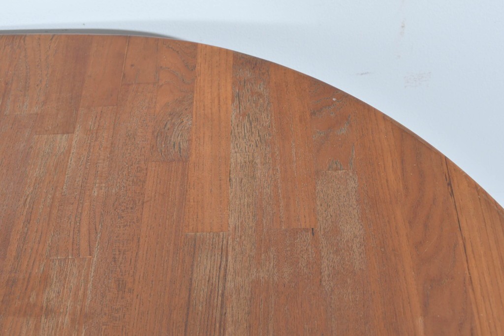 和製ヴィンテージ　青林製作所　チーク無垢材　木目の濃淡や色合いが印象的なエクステンションテーブル　(R-085668)