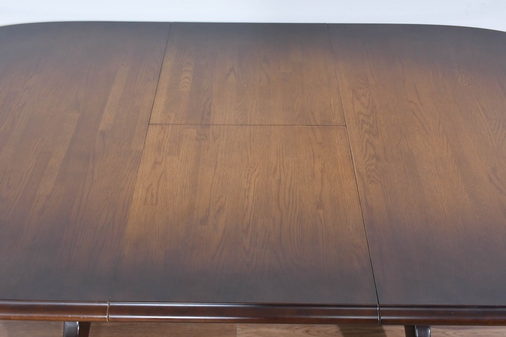 中古　飛騨産業　キツツキマーク　穂高シリーズ　ナラ材　木目の美しさと落ち着いた風合いが楽しめるエクステンションテーブル　(R-085669)