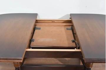 中古　飛騨産業　キツツキマーク　穂高シリーズ　ナラ材　木目の美しさと落ち着いた風合いが楽しめるエクステンションテーブル　(R-085669)