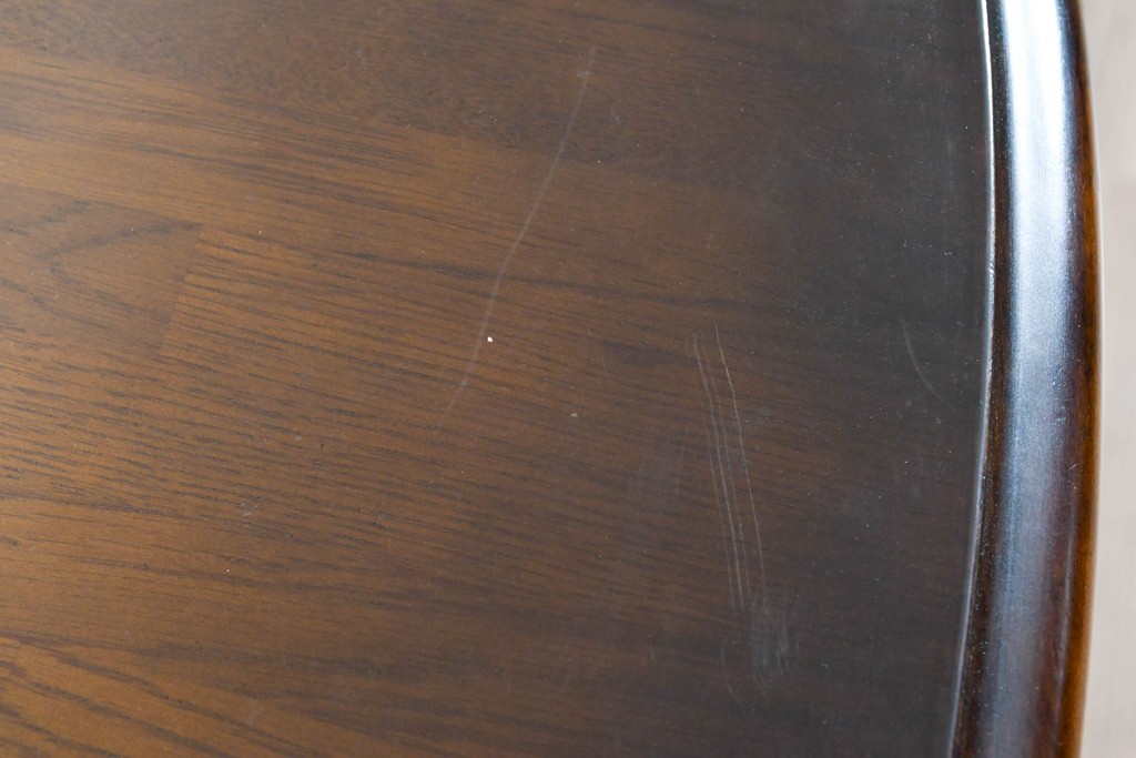 中古　飛騨産業　キツツキマーク　穂高シリーズ　ナラ材　木目の美しさと落ち着いた風合いが楽しめるエクステンションテーブル　(R-085669)