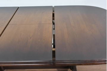 中古　飛騨産業　キツツキマーク　穂高シリーズ　ナラ材　木目の美しさと落ち着いた風合いが楽しめるエクステンションテーブル　(R-085669)