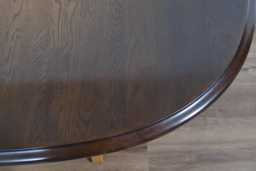 中古　飛騨産業　キツツキマーク　穂高シリーズ　ナラ材　木目の美しさと落ち着いた風合いが楽しめるエクステンションテーブル　(R-085670)