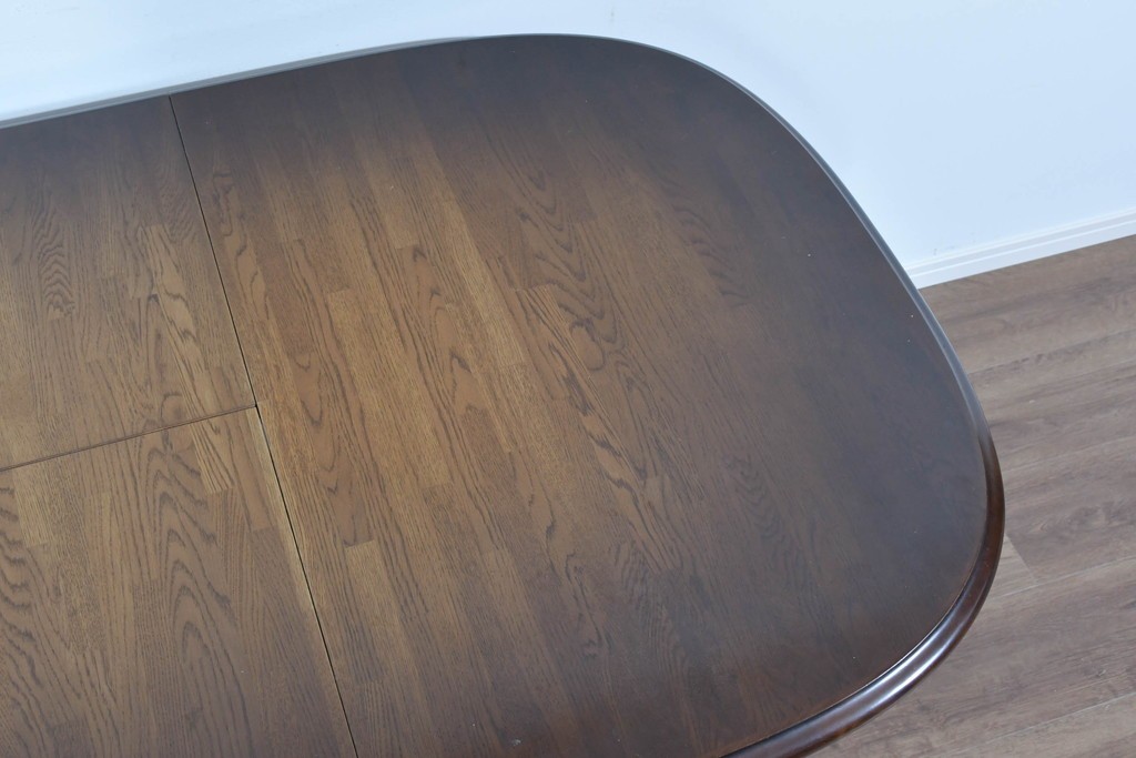 中古　飛騨産業　キツツキマーク　穂高シリーズ　ナラ材　木目の美しさと落ち着いた風合いが楽しめるエクステンションテーブル　(R-085670)