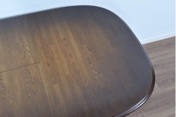 中古　飛騨産業　キツツキマーク　穂高シリーズ　ナラ材　木目の美しさと落ち着いた風合いが楽しめるエクステンションテーブル　(R-085670)