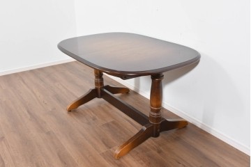 中古　飛騨産業　キツツキマーク　穂高シリーズ　ナラ材　木目の美しさと落ち着いた風合いが楽しめるエクステンションテーブル　(R-085670)