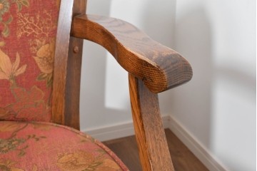 中古　三越家具(現カントリーハウス)　Brugge(ブルージュ)　クラシカルな草花文様のアームチェア2脚セット　(R-085671)