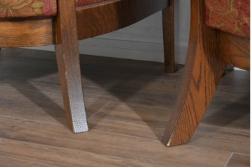 中古　三越家具(現カントリーハウス)　Brugge(ブルージュ)　クラシカルな草花文様のアームチェア2脚セット　(R-085671)