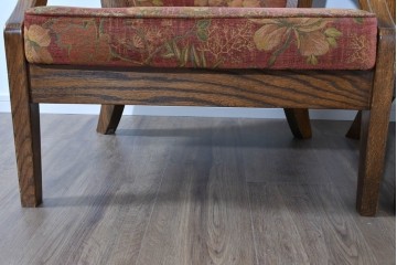 中古　三越家具(現カントリーハウス)　Brugge(ブルージュ)　クラシカルな草花文様のアームチェア2脚セット　(R-085671)