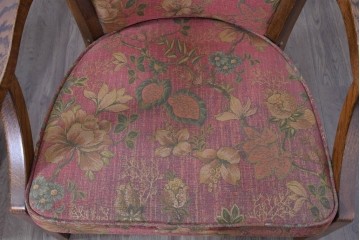 中古　三越家具(現カントリーハウス)　Brugge(ブルージュ)　クラシカルな草花文様のアームチェア2脚セット　(R-085671)