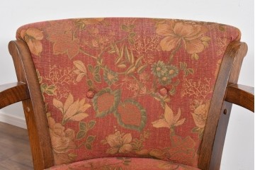 中古　三越家具(現カントリーハウス)　Brugge(ブルージュ)　クラシカルな草花文様のアームチェア2脚セット　(R-085671)