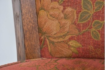 中古　三越家具(現カントリーハウス)　Brugge(ブルージュ)　クラシカルな草花文様のアームチェア2脚セット　(R-085671)