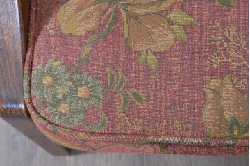 中古　三越家具(現カントリーハウス)　Brugge(ブルージュ)　クラシカルな草花文様のアームチェア2脚セット　(R-085671)