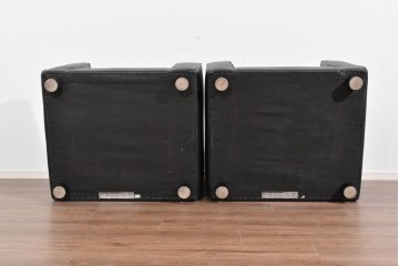 中古　コクヨ(KOKUYO)　ルクサリオ　本革+フェイクレザー　モダンデザインの1人掛けアームソファ2脚セット　定価(2脚合計)約35万円以上　(R-085672)