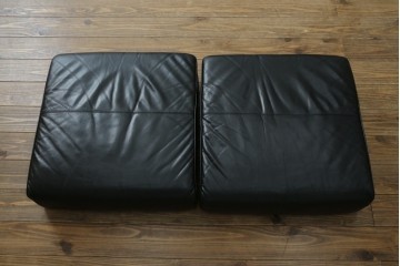 中古　コクヨ(KOKUYO)　ルクサリオ　本革+フェイクレザー　モダンデザインの1人掛けアームソファ2脚セット　定価(2脚合計)約35万円以上　(R-085673)