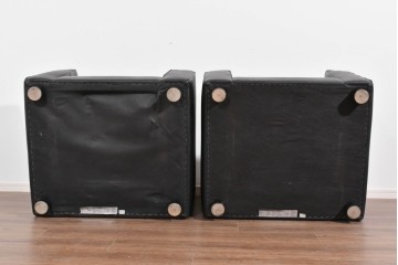 中古　コクヨ(KOKUYO)　ルクサリオ　本革+フェイクレザー　モダンデザインの1人掛けアームソファ2脚セット　定価(2脚合計)約35万円以上　(R-085674)