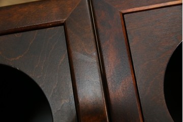 中古　希少な廃番品　北海道民芸家具　落ち着いた木肌と格子意匠が味わい深いゴミ箱2個セット　(R-085675)