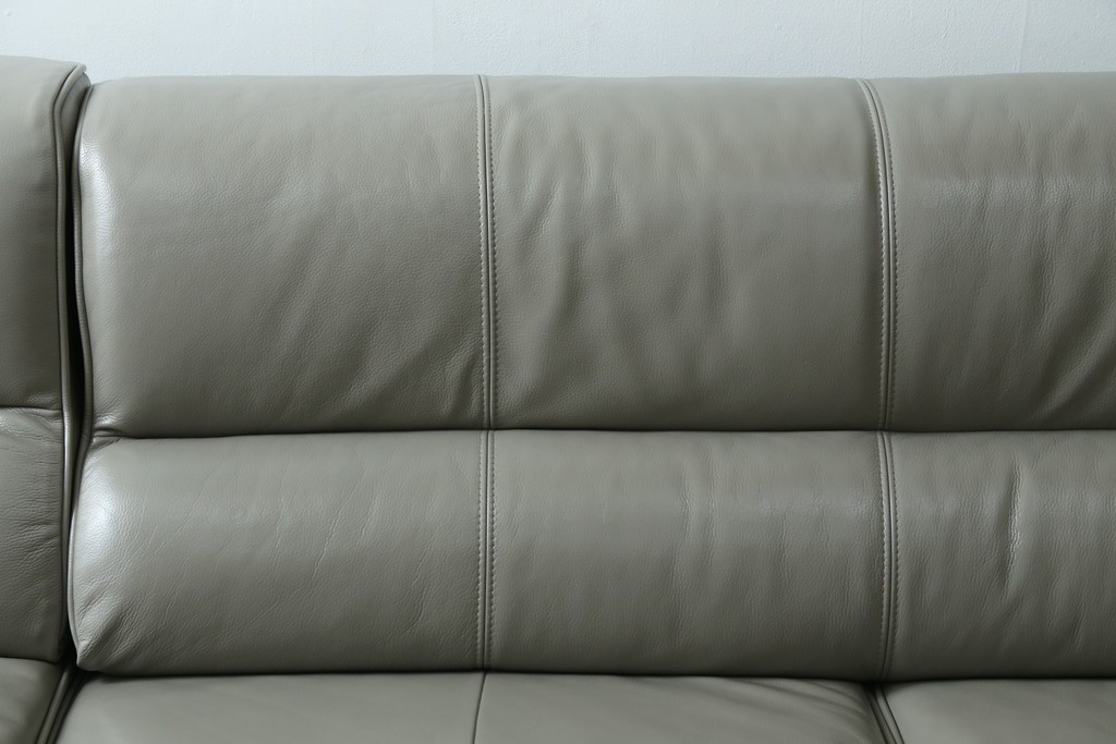 中古　美品　IDC大塚家具　L/S STYLISH-37(エルエススタイリッシュ37)　本革の上質な風合いが魅力のカウチソファ　定価約43万円　(R-085679)