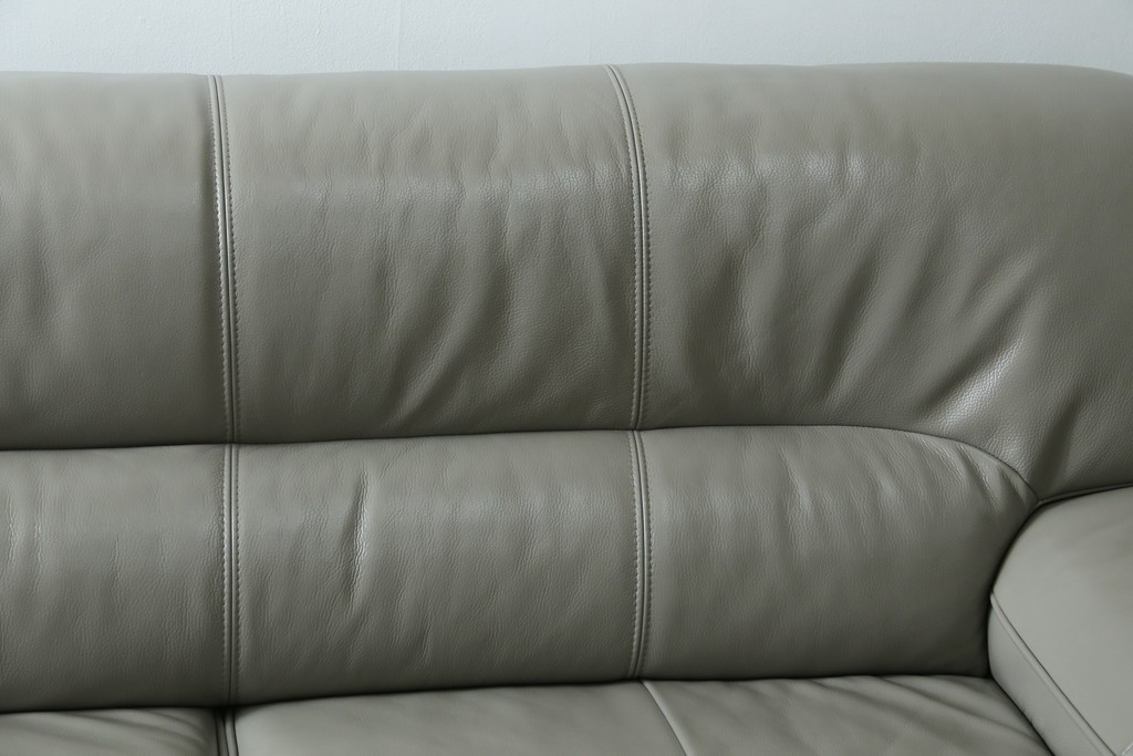 中古　美品　IDC大塚家具　L/S STYLISH-37(エルエススタイリッシュ37)　本革の上質な風合いが魅力のカウチソファ　定価約43万円　(R-085679)