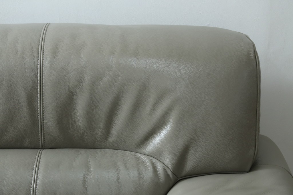 中古　美品　IDC大塚家具　L/S STYLISH-37(エルエススタイリッシュ37)　本革の上質な風合いが魅力のカウチソファ　定価約43万円　(R-085679)