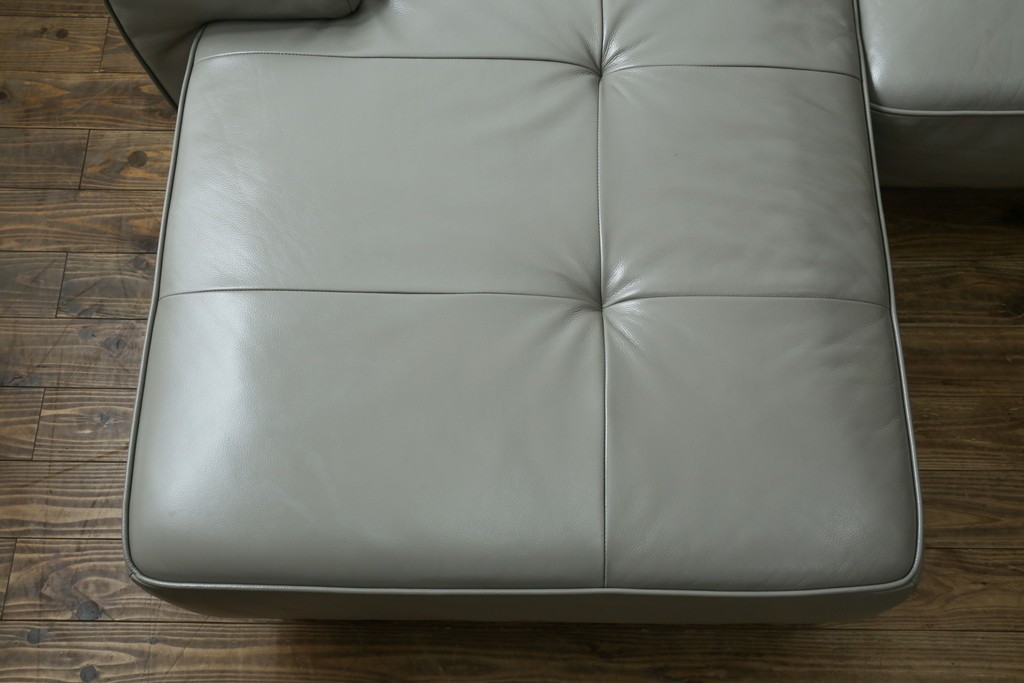 中古　美品　IDC大塚家具　L/S STYLISH-37(エルエススタイリッシュ37)　本革の上質な風合いが魅力のカウチソファ　定価約43万円　(R-085679)