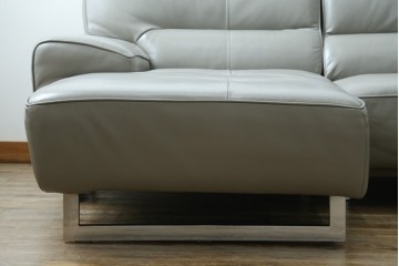 中古　美品　IDC大塚家具　L/S STYLISH-37(エルエススタイリッシュ37)　本革の上質な風合いが魅力のカウチソファ　定価約43万円　(R-085679)