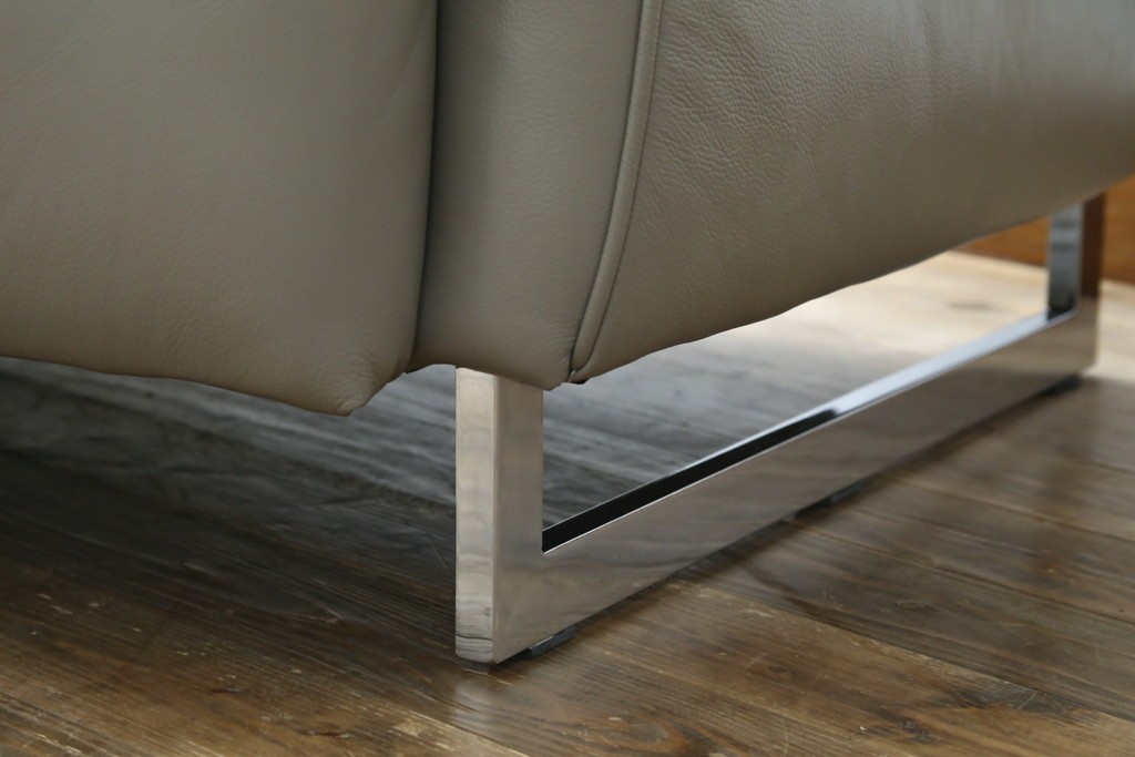 中古　美品　IDC大塚家具　L/S STYLISH-37(エルエススタイリッシュ37)　本革の上質な風合いが魅力のカウチソファ　定価約43万円　(R-085679)