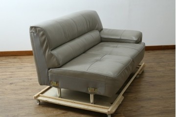 中古　美品　IDC大塚家具　L/S STYLISH-37(エルエススタイリッシュ37)　本革の上質な風合いが魅力のカウチソファ　定価約43万円　(R-085679)