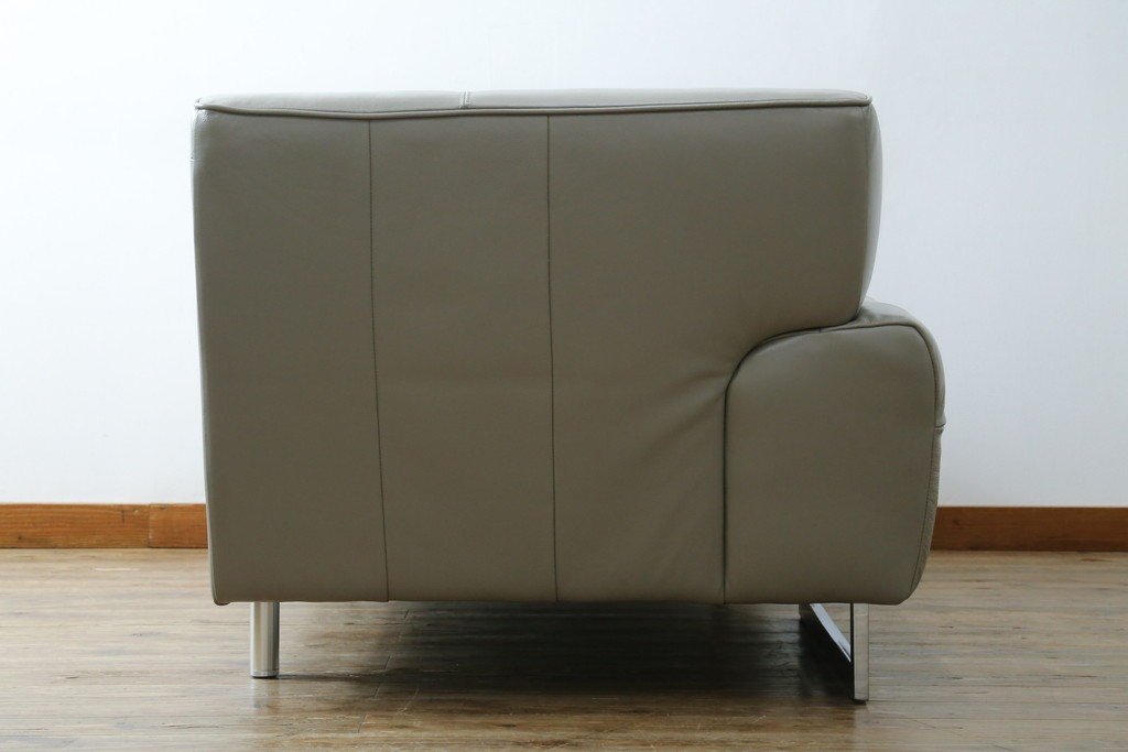 中古　美品　IDC大塚家具　L/S STYLISH-37(エルエススタイリッシュ37)　本革の上質な風合いが魅力のカウチソファ　定価約43万円　(R-085679)