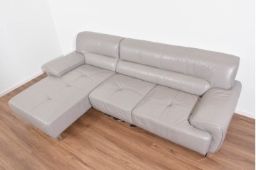 中古　美品　IDC大塚家具　L/S STYLISH-37(エルエススタイリッシュ37)　本革の上質な風合いが魅力のカウチソファ　定価約43万円相当　(R-085679)