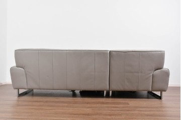 中古　美品　IDC大塚家具　L/S STYLISH-37(エルエススタイリッシュ37)　本革の上質な風合いが魅力のカウチソファ　定価約43万円相当　(R-085679)