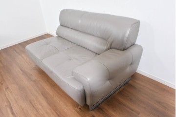 中古　美品　IDC大塚家具　L/S STYLISH-37(エルエススタイリッシュ37)　本革の上質な風合いが魅力のカウチソファ　定価約43万円相当　(R-085679)