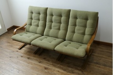 中古　美品　FUJI FURNITURE(冨士ファニチア)　Agio(アージオ)　オーク材　組み替え自由でインテリアの幅が広がるナチュラルモダンな3人掛けソファ　(R-085683)